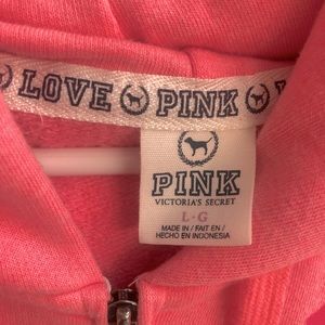 Pink lightweight zipper hoodie